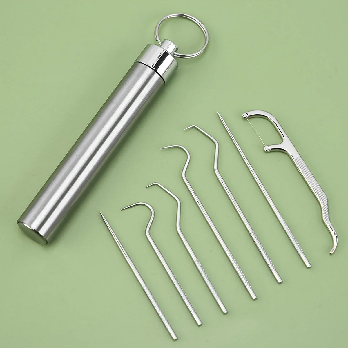Stainless Steel Reusable Toothpick Set | Portable Teeth Cleaner Reusable Toothpick Set QXL