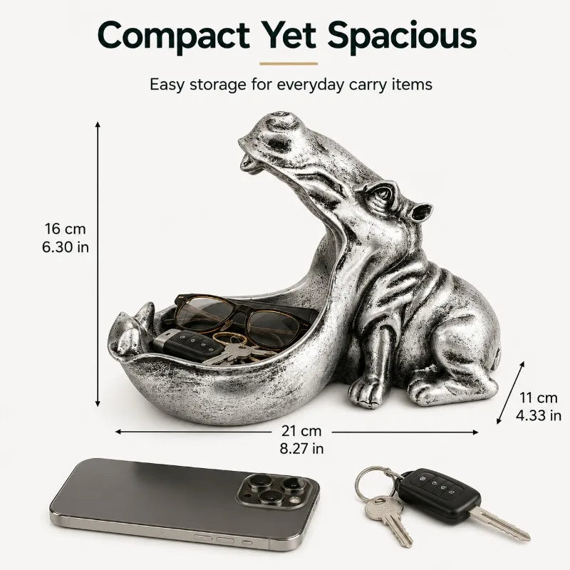 Nordic Hippo Resin Storage Tray | Key Bowl & Desk Organizer Decorative Storage Tray QXL