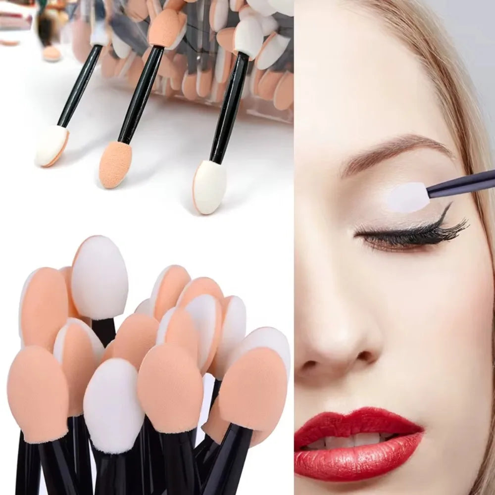 100-Pack Disposable Double-Headed Eyeshadow Sponge Applicators Eyeshadow Applicators QXL
