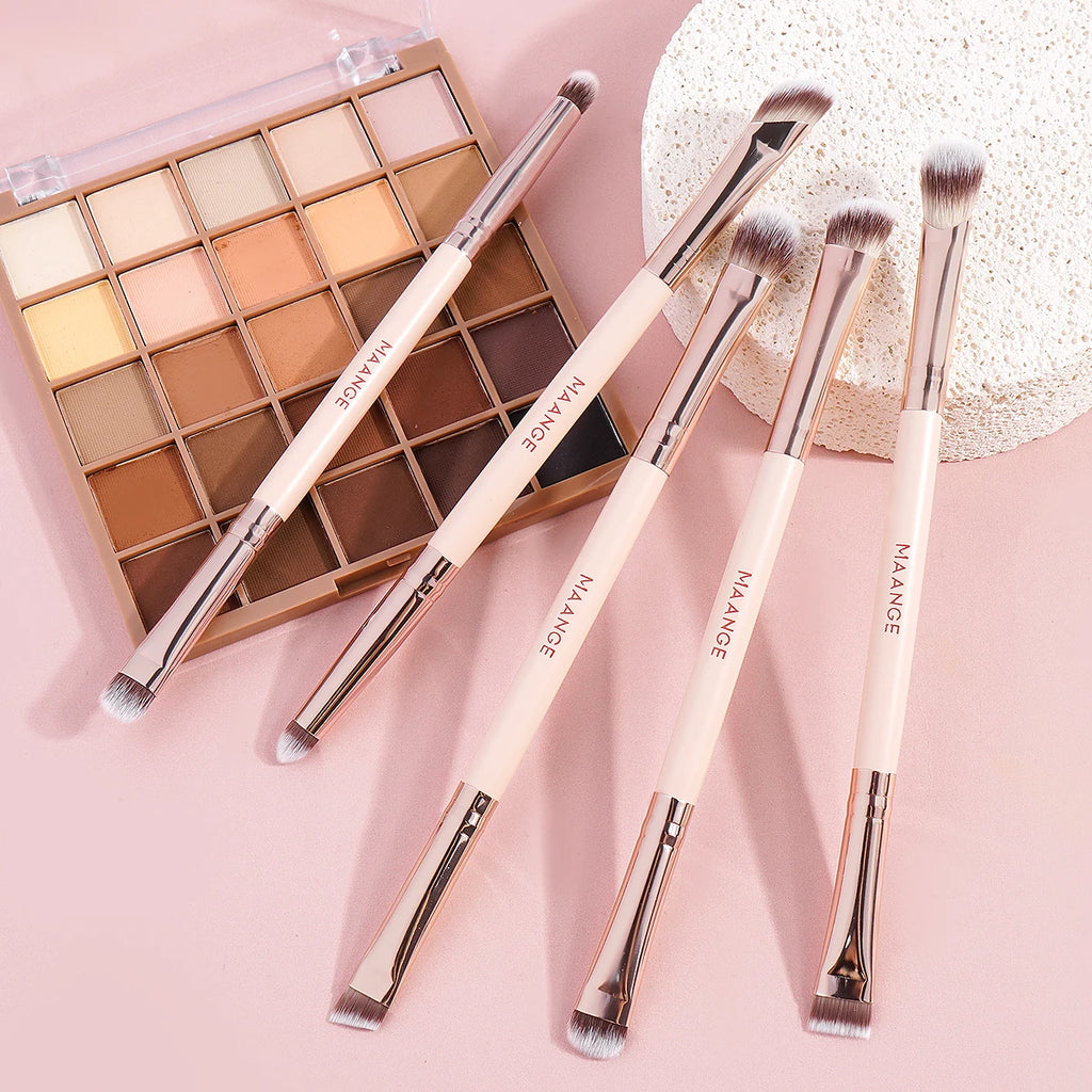 MAANGE 5-Pc Double-Ended Eye Makeup Brush Set – Soft Synthetic Eye Makeup Brush Set QXL