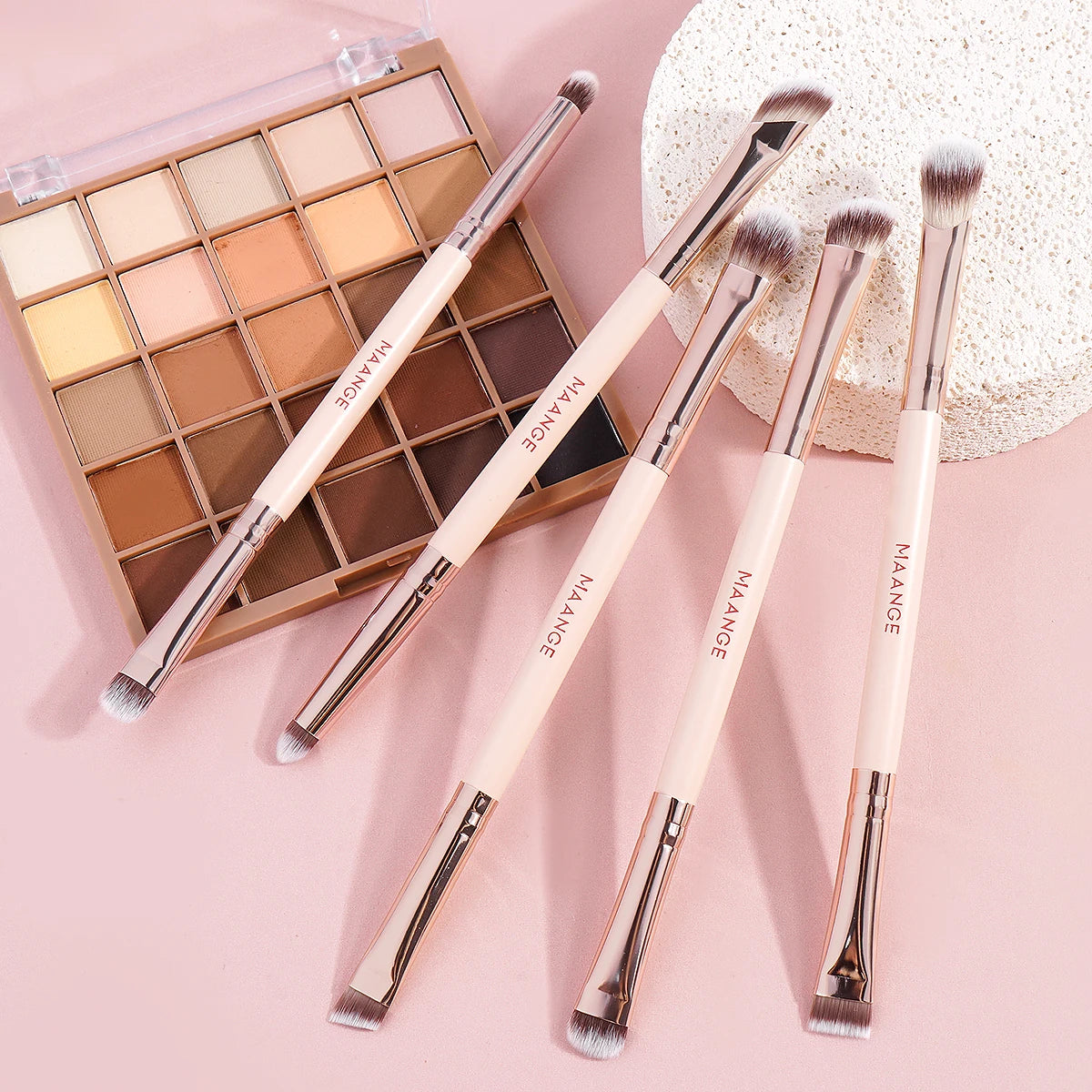 MAANGE 5-Pc Double-Ended Eye Makeup Brush Set – Soft Synthetic Eye Makeup Brush Set QXL