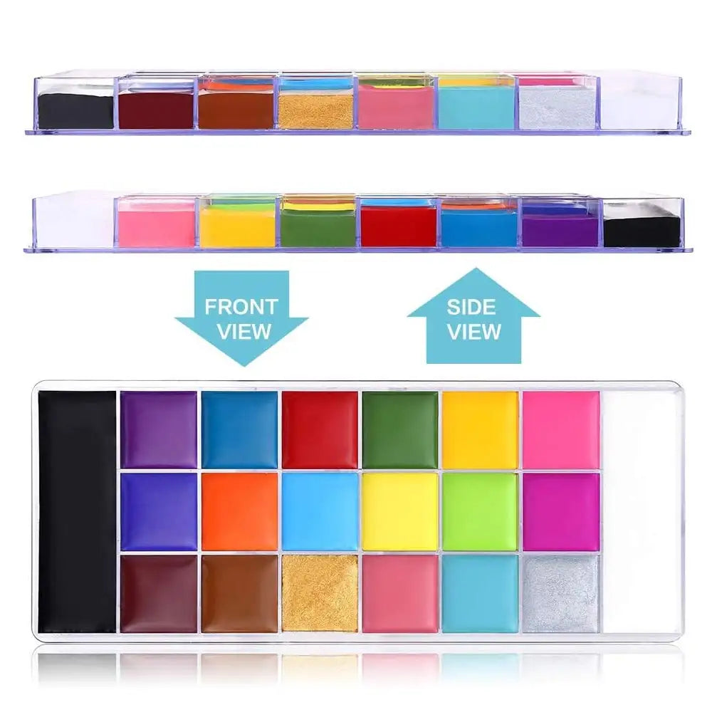 VERONNI 20-Color Face & Body Paint Palette – Halloween Party Face & Body Paint QXL