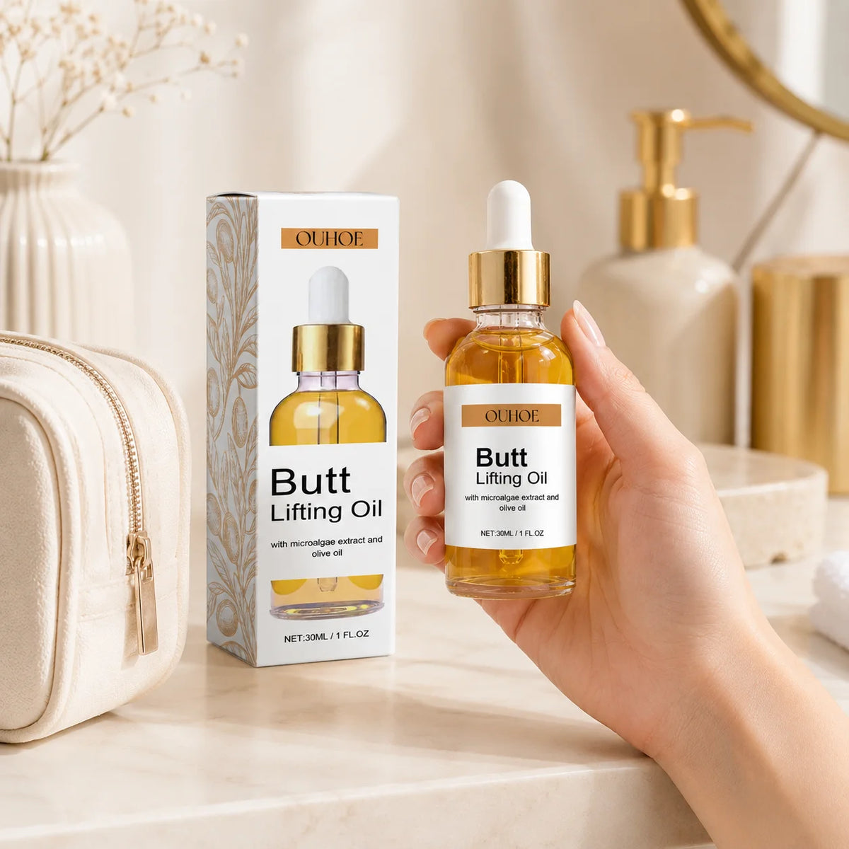 Body Oil Jojoba & Mineral Oil | Fast-Absorbing Radiant Skin Moisturizing Body Oil QXL
