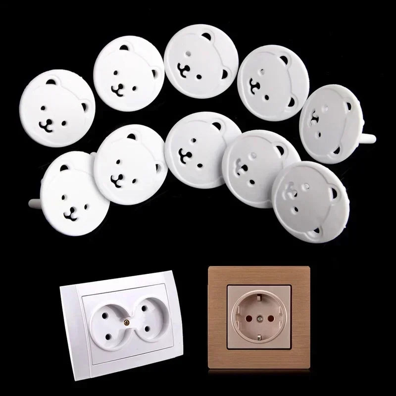 10-Pack Baby Safety Outlet Covers | Bear Socket Plug Guards Baby Safety Cover QXL