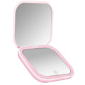 Portable LED Makeup Mirror | Foldable 2X Magnifying Travel Mirror LED Makeup Mirror QXL Pink