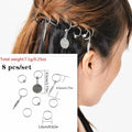 Metal Hollow Hair Braid Rings & Cuffs | Gold Dreadlock Beads Hair Braid Cuffs QXL 8pcs