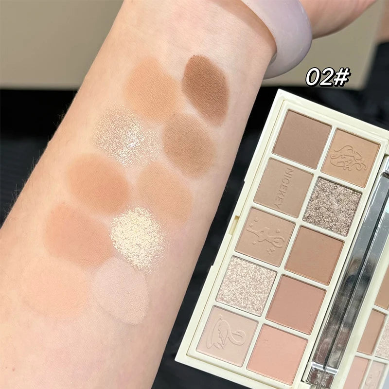 NICEKEY 10-Color Glitter Matte Eyeshadow Palette | Shimmer Eyeshadow Palette QXL