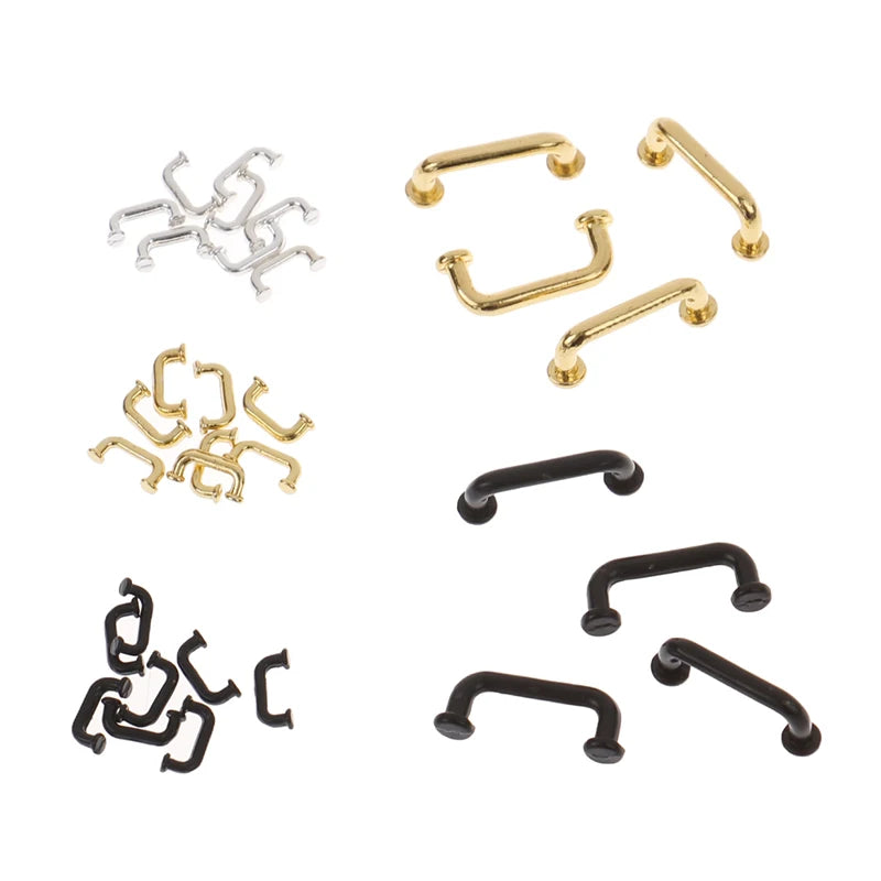 1:12 Dollhouse Mini Metal Cabinet Handles – 12-Piece Set Dollhouse Miniature Hardware QXL