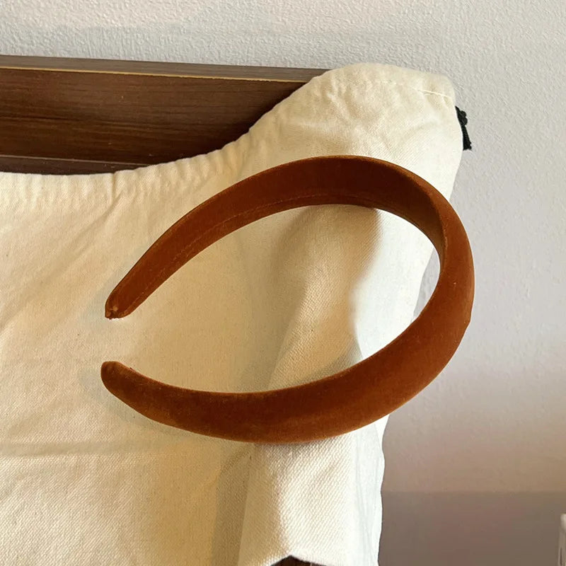Velvet Pumpkin Orange Headband | Korean Style Hair Hoop Velvet Hair Headband QXL Pumpkin color