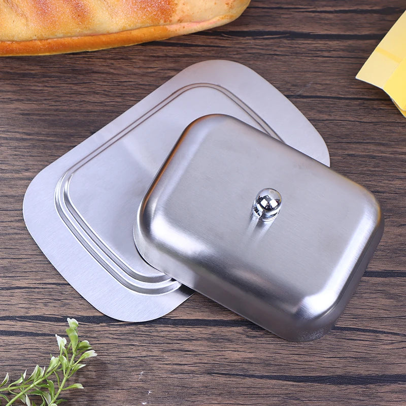 Stainless Steel Butter Dish with Lid | Retro French Style Butter Dish QXL