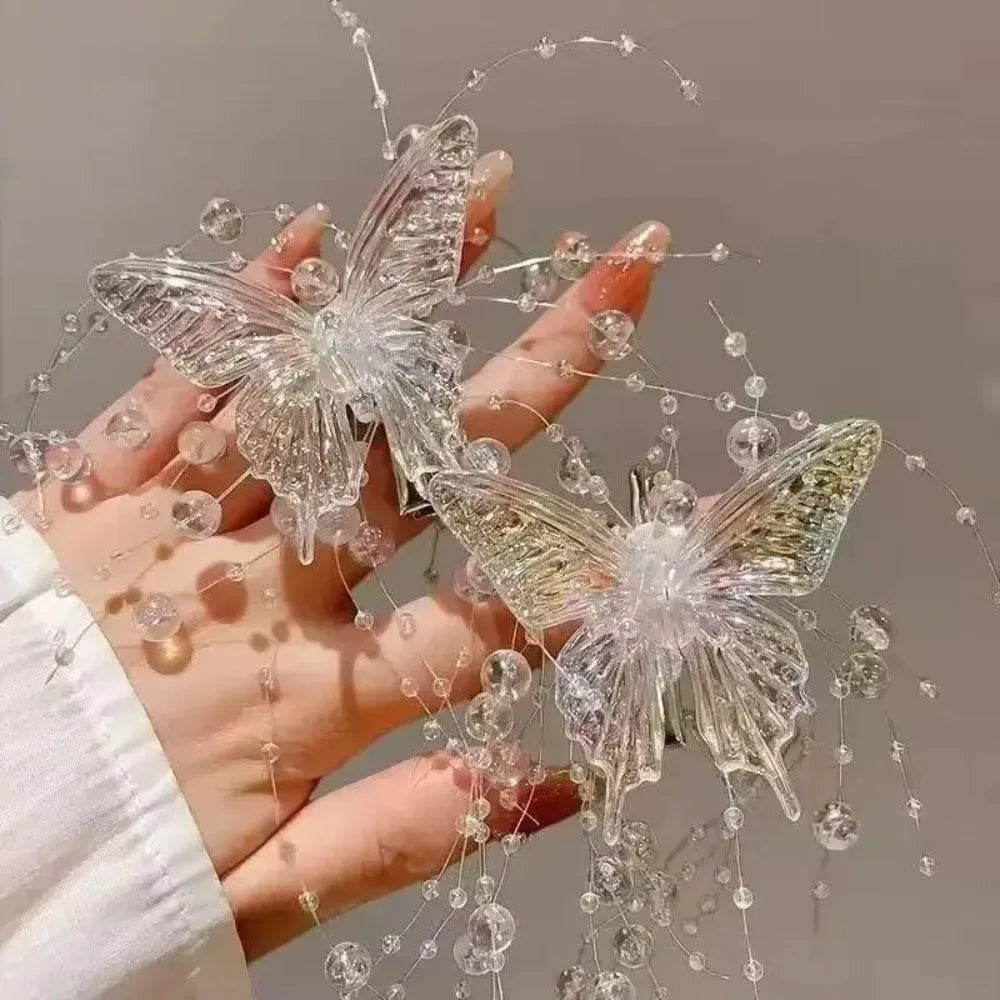 30cm Butterfly Tassel Hair Clip | Bridal Wedding Hairpin Bridal Hair Clip QXL