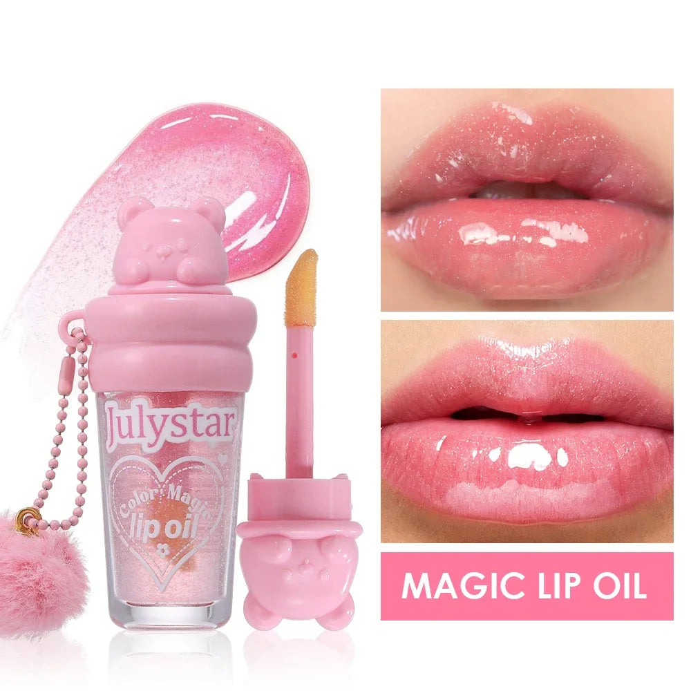 Julystar Kawaii Bear Lip Oil Gloss | Color-Changing Hydrating Lip Oil Gloss QXL
