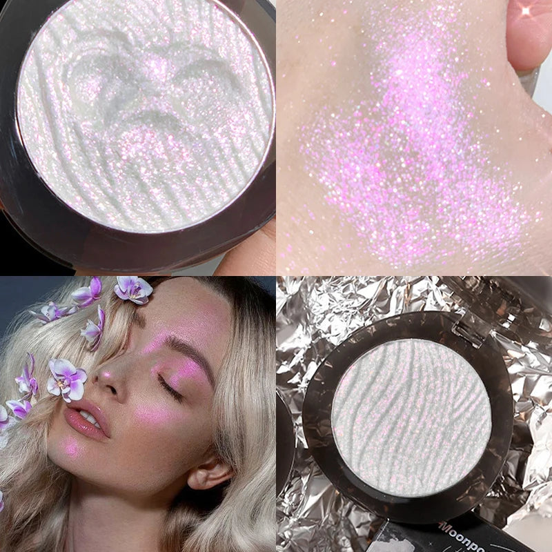 4-Color Diamond Highlighter Powder Palette | Face & Body Glow Highlighter Powder Palette QXL