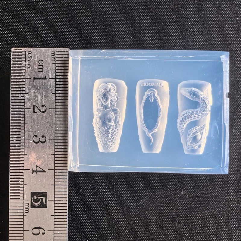 3D Snake Silicone Nail Art Carving Mold | DIY Nail Design Silicone Nail Mold QXL Default Title