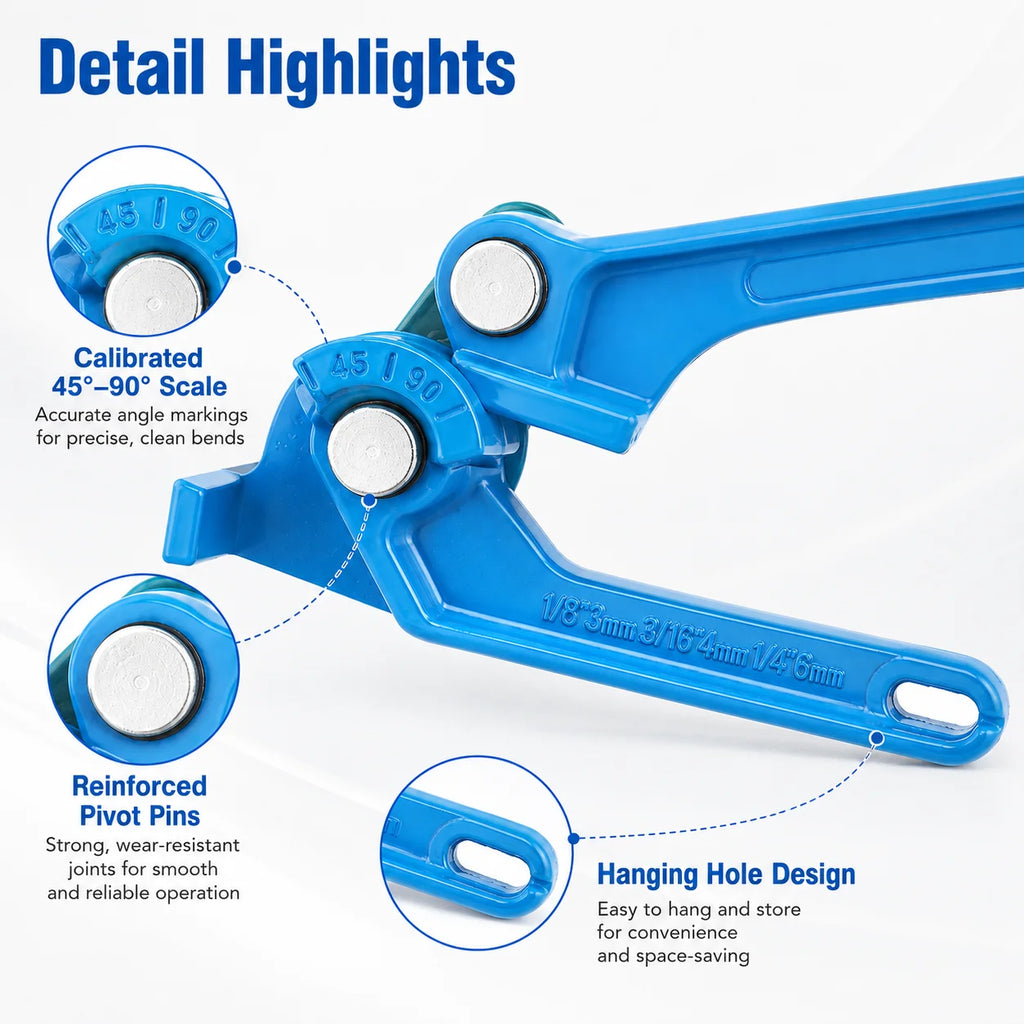 3-in-1 Tube Bender | 1/8 3/16 1/4 in Brake & AC Line Tool Tube Bender Tool QXL