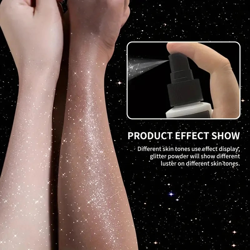 Quick-Dry Glitter Spray | Hair & Body Highlighter 100ml Body Glitter Spray QXL
