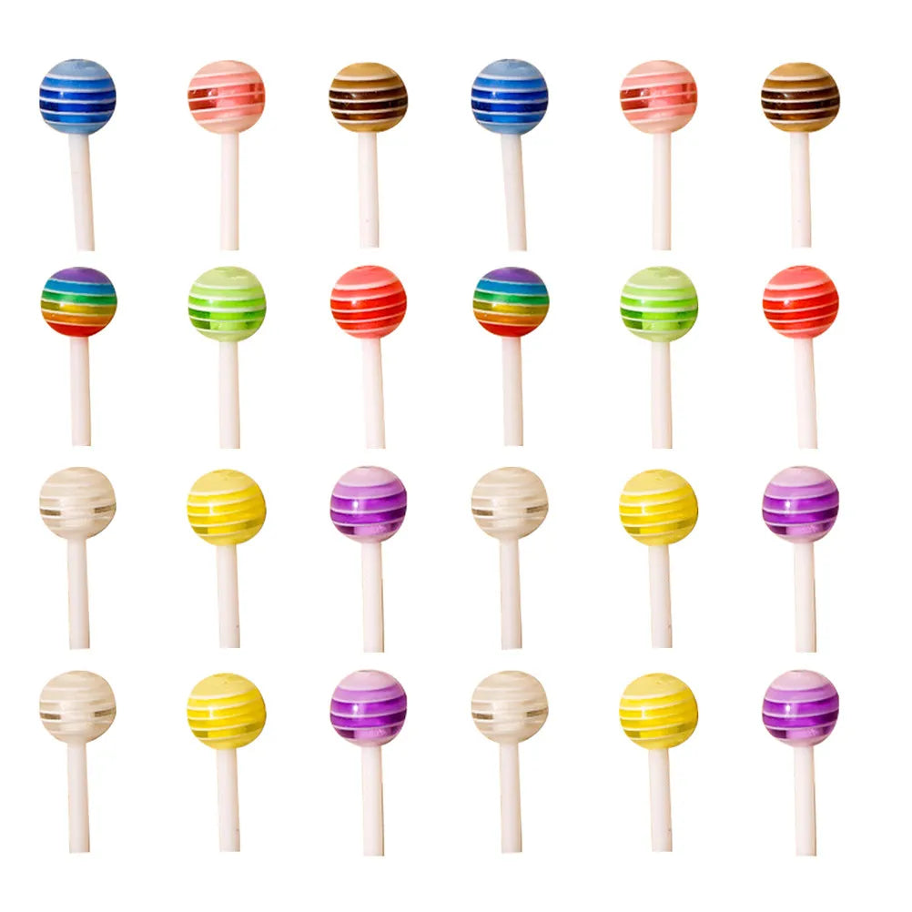 100-Pack 3D Lollipop Nail Charms | Resin DIY Nail Art Decor Nail Art Charms QXL