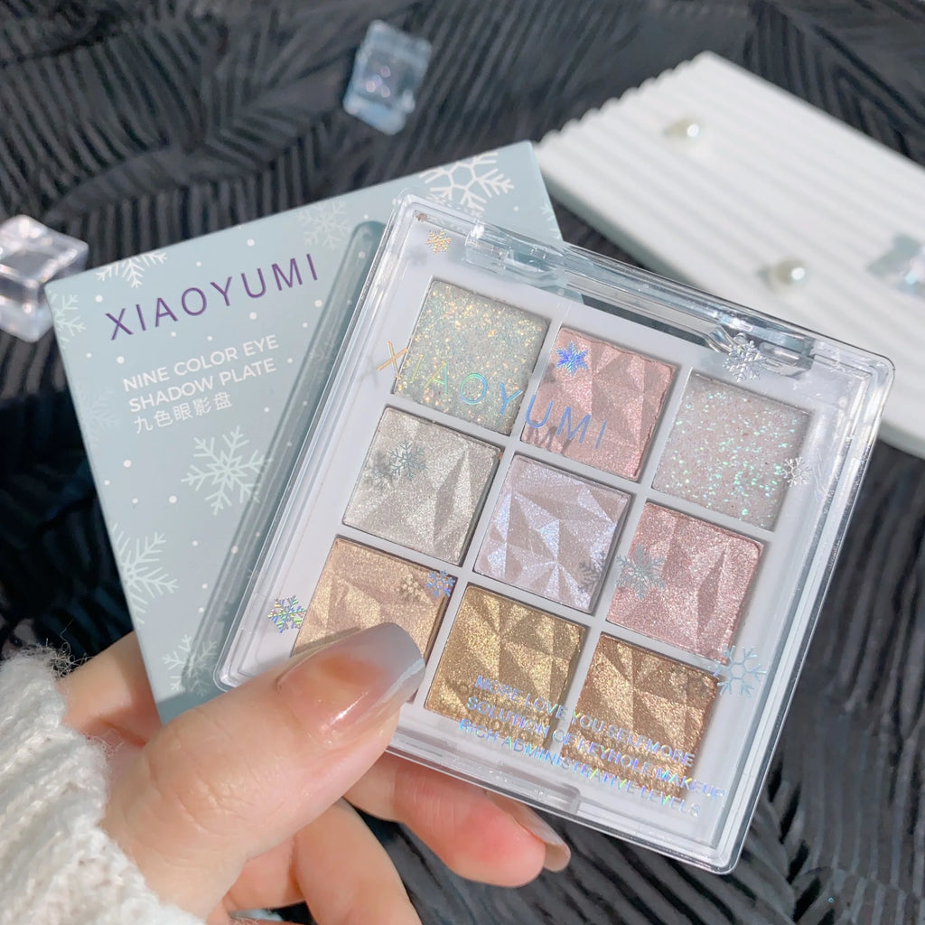9-Color Glitter Eyeshadow Palette | Shimmer & Pearlescent Eyeshadow Palette QXL