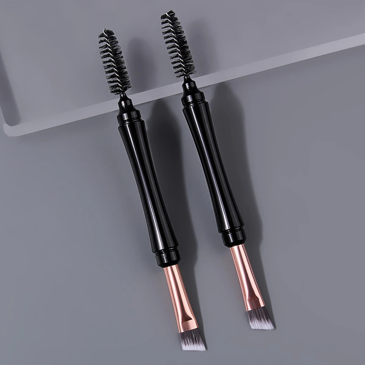KOSSHOW Double-Headed Eyebrow & Eyelash Brush Set – 2 Pc Eye Makeup Brush Set QXL