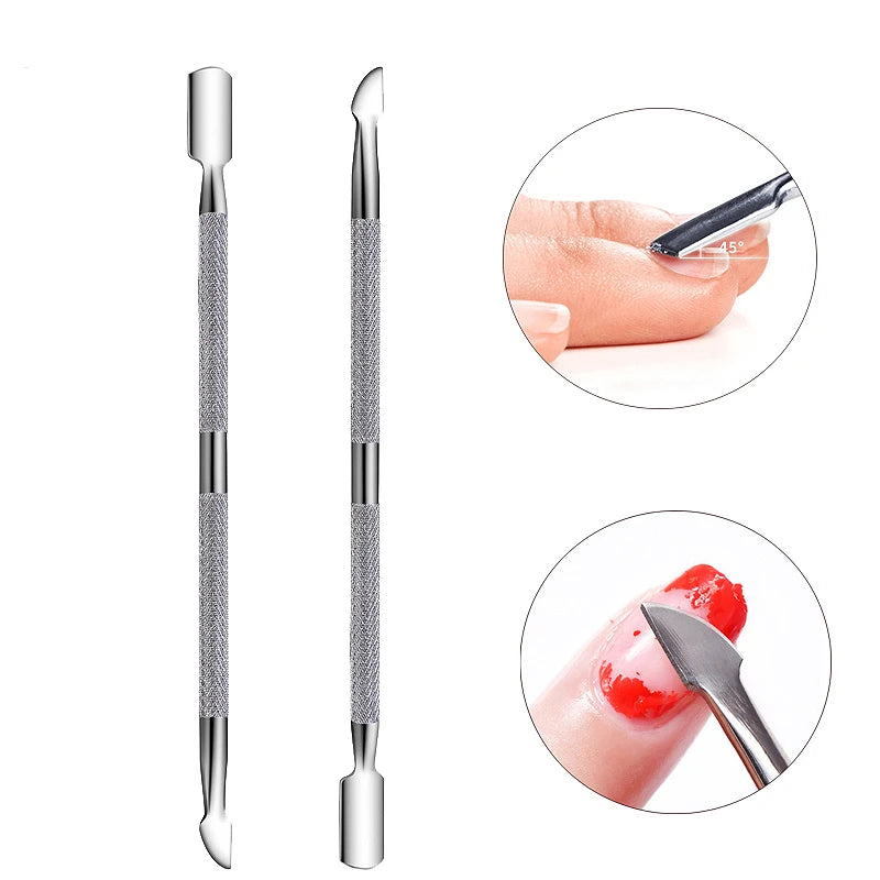 Double-Ended Stainless Steel Cuticle Pusher – Manicure Tool Cuticle Pusher Tool QXL