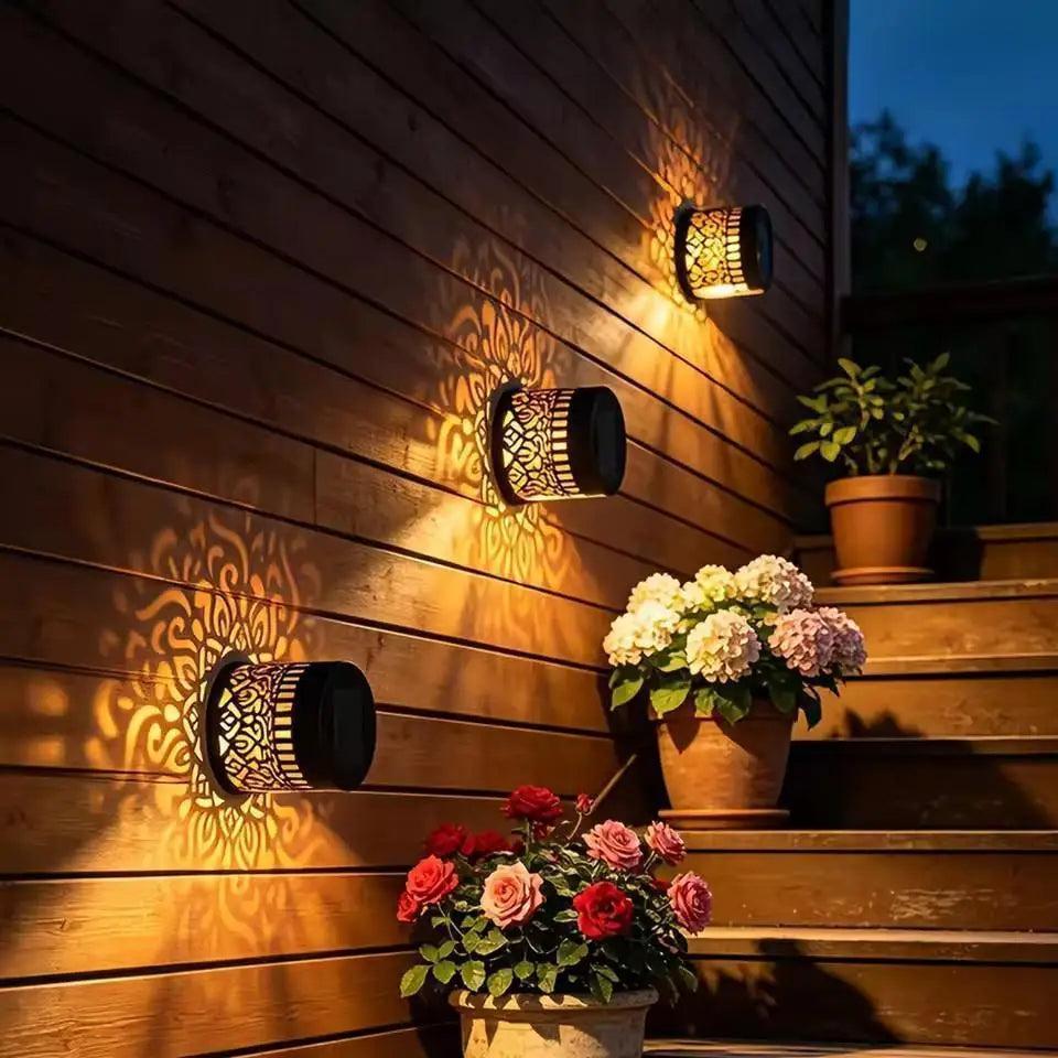 Mandala Solar Wall Light | 7-Color LED Outdoor Projection Lamp Solar Projection Light QXL