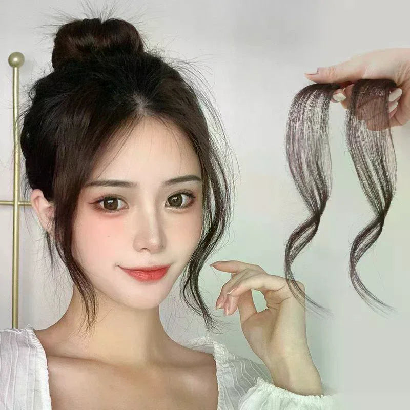 3D Clip-In Bangs Extension | Natural Synthetic Fake Fringe Clip-In Bang Extension QXL