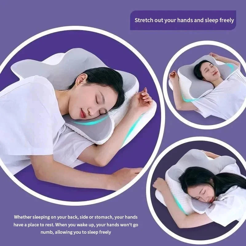 Butterfly Memory Foam Pillow | Cooling Ergonomic Neck Support Memory Foam Pillow QXL
