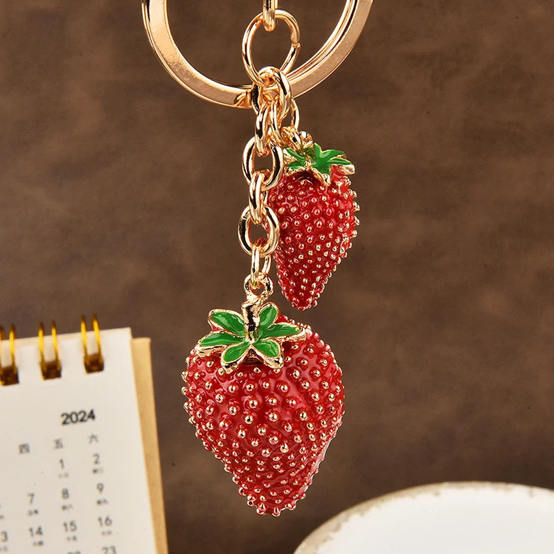 Cute Strawberry Charm Keychain | Bag Pendant for Women & Girls Charm Keychain QXL