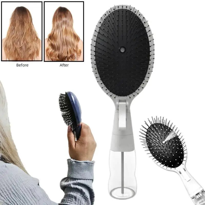 2-in-1 Spray Comb & Detangling Hair Brush | Mist Sprayer Spray Detangling Comb QXL