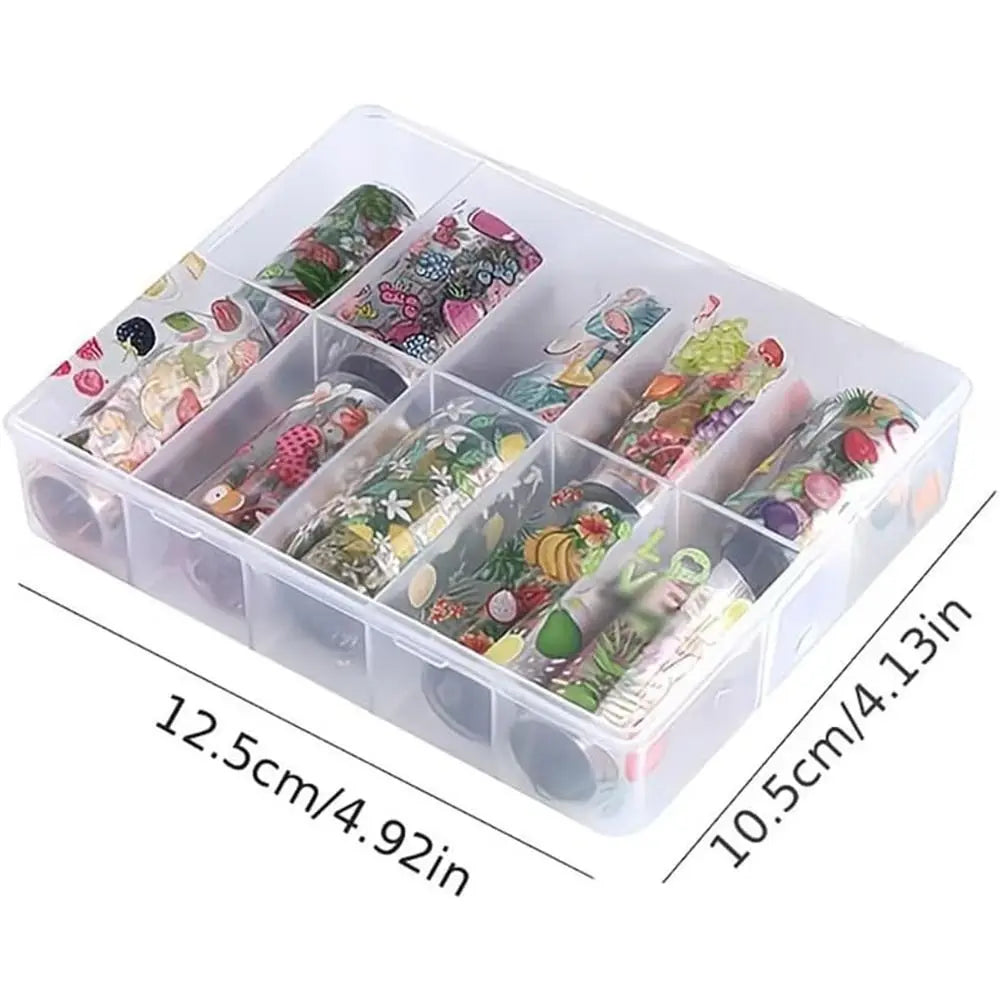 Fruit & Flower Nail Art Foil Stickers | Lemon Strawberry Decals Nail Art Stickers QXL