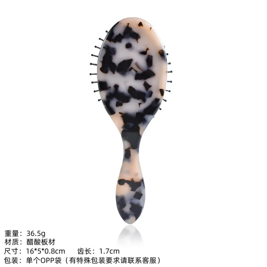 Acetic Acid Air Cushion Massage Comb | Anti-Static Hair Brush Air Cushion Hair Comb QXL 3 Light Tortoiseshel