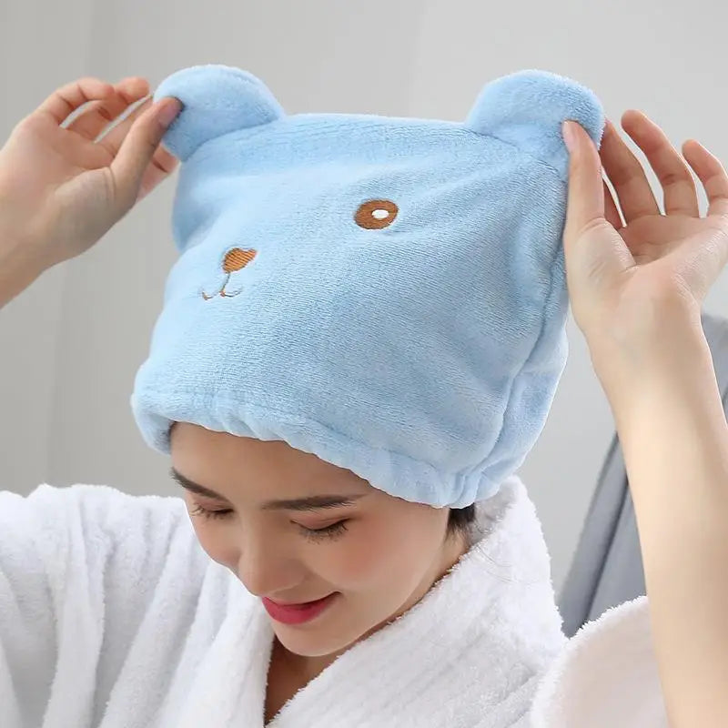 Microfiber Hair Turban Towel Cap | Quick-Dry Bonnet Pink Hair Turban Towel QXL