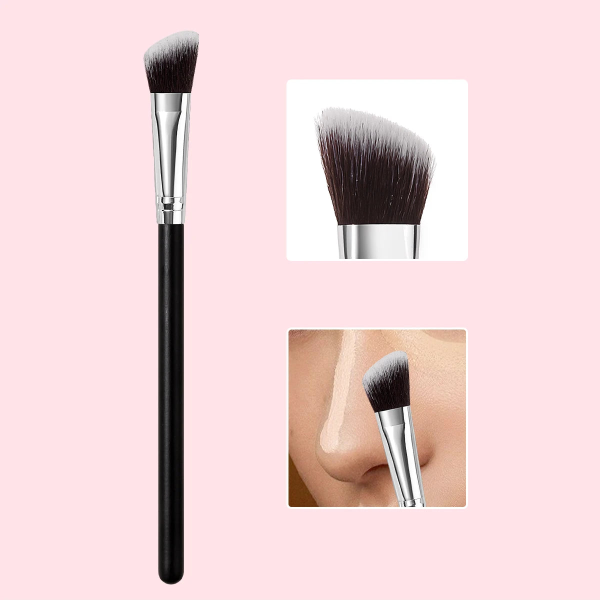 KOSSHOW Precision Contour Brush – Nose Sculpting & Highlight Contour Makeup Brush QXL black