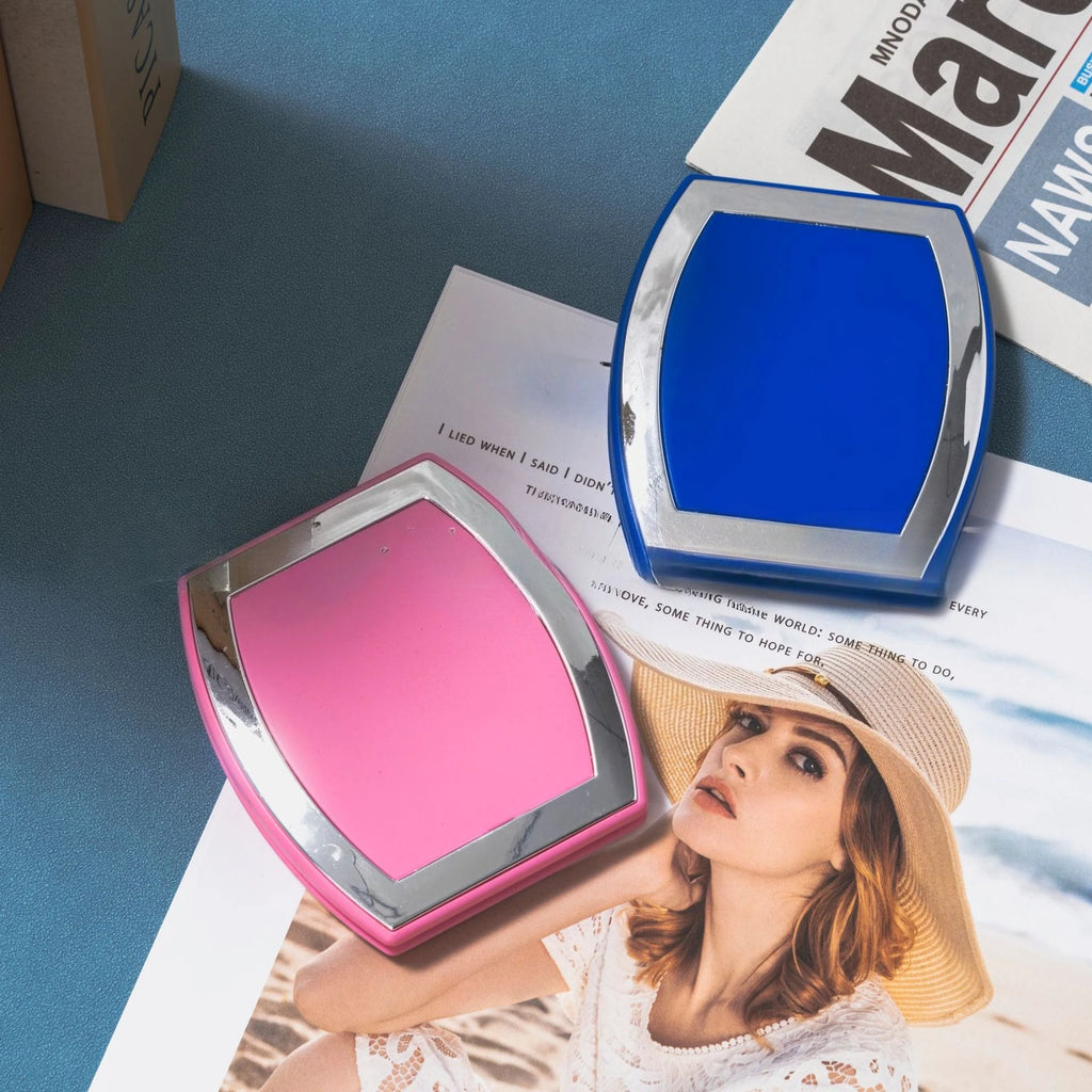 Portable Folding Double-Sided Makeup Mirror | 3X Magnification Compact Makeup Mirror QXL