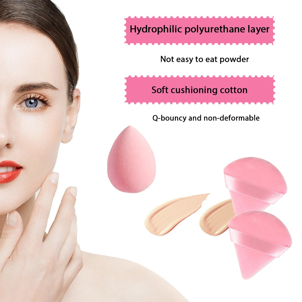 17-Pc Makeup Sponge Blender Set | Powder Puff & Headbands Makeup Sponge Set QXL