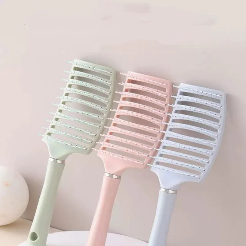 Airbag Massage Comb | Hollow Fluffy Curved Detangling Brush Hair Massage Comb QXL 3pcs