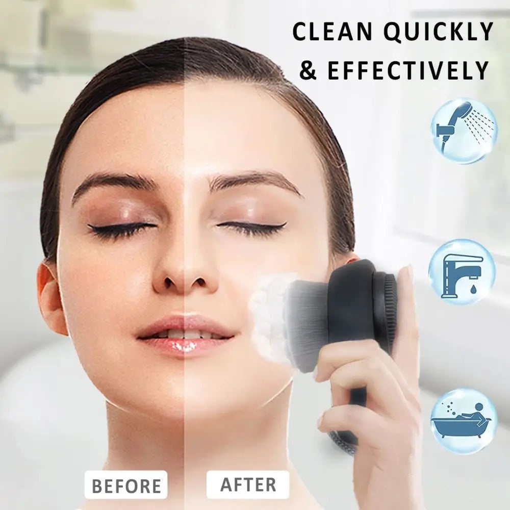 Double-Sided Silicone Face Cleansing Brush | Pore Exfoliator Face Cleansing Brush QXL