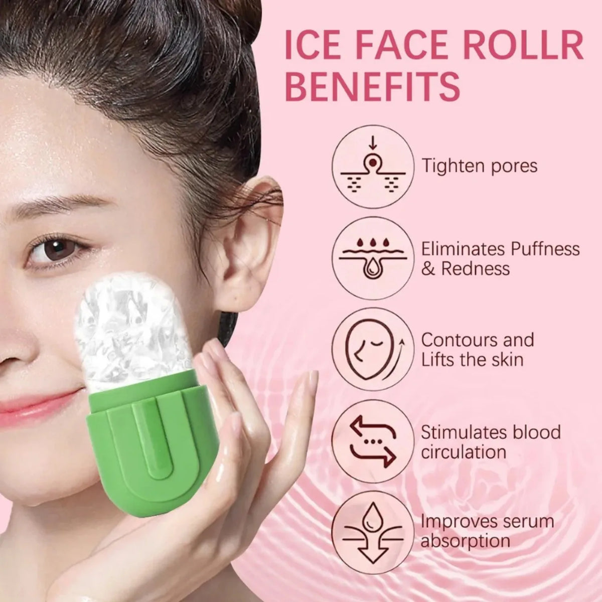 2-Pc Silicone Face Ice Roller & Blackhead Remover Set Face Ice Roller Set QXL