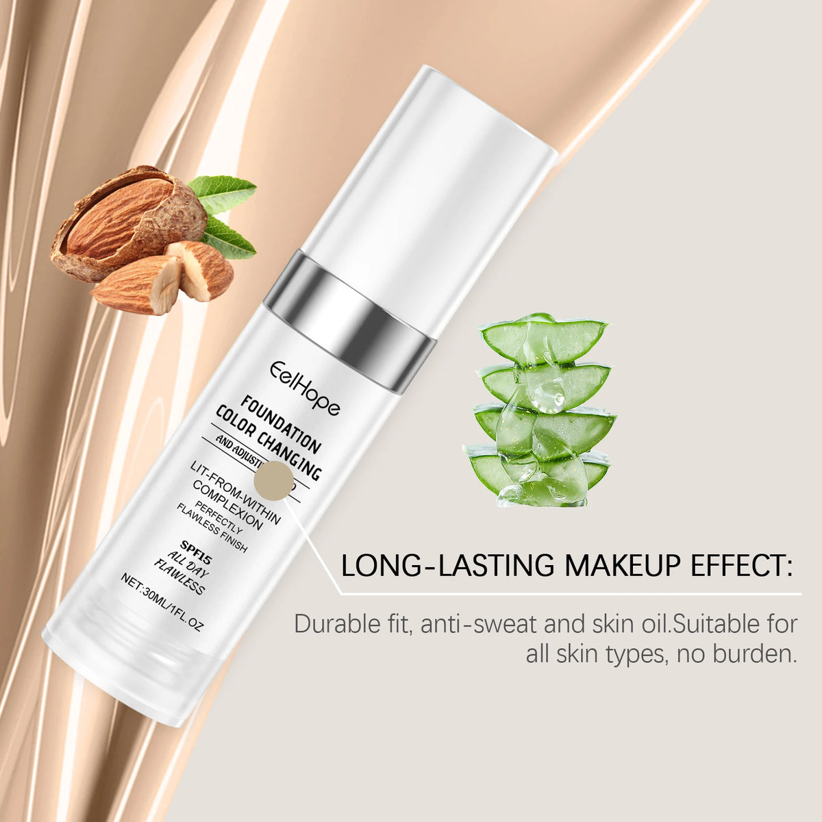 Eelhope Liquid Foundation | Light Coverage Dewy Finish 30ml Liquid Foundation QXL