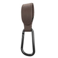 PU Leather Stroller Hook 360° Rotatable Pram Bag Hanger Stroller Bag Hook QXL coffee 1pcs