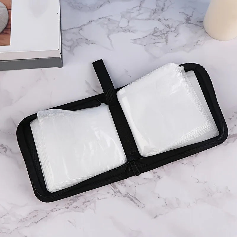 40-Disc CD DVD Storage Case | Portable Zipper Binder Wallet Disc Storage Case QXL