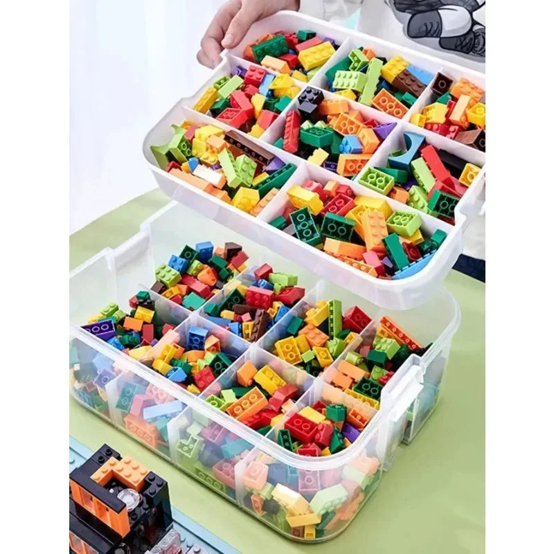 2-Layer Kids Building Block Storage Box & Toy Organizer Toy Storage Box QXL