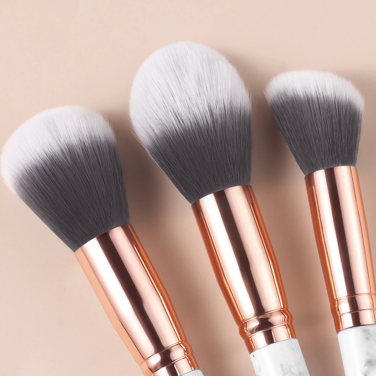 Ronshadow 10-Pc Marble Makeup Brush Set with Storage Bucket Makeup Brush Set QXL