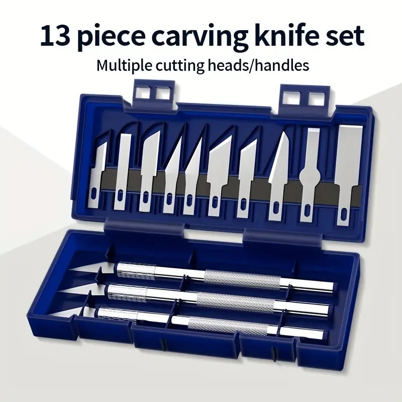 13-Pc Precision Carving Knife Set | DIY Art & Craft Cutting Kit Craft Knife Set QXL