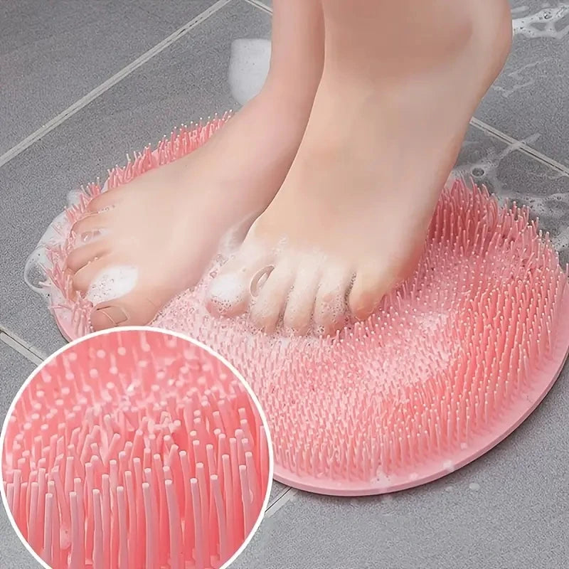Exfoliating Foot Brush & Back Scrubber | Anti-Slip Suction Cup Foot & Body Scrubber QXL