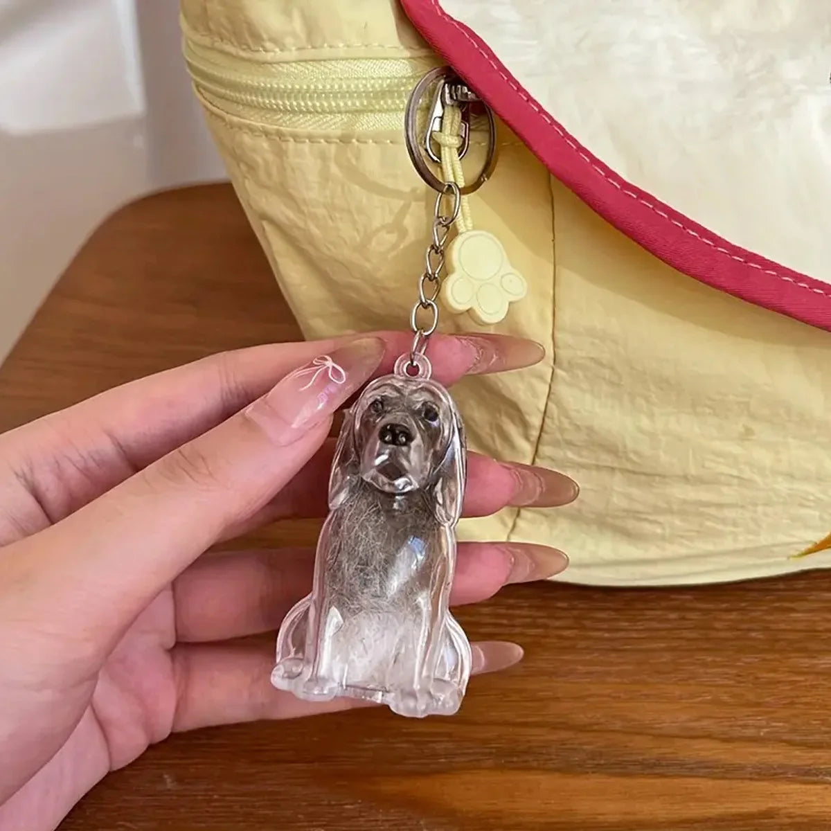 Dog Pet Hair Storage Keychain | Cute PVC Breed Design Gift Pet Keepsake Keychain QXL