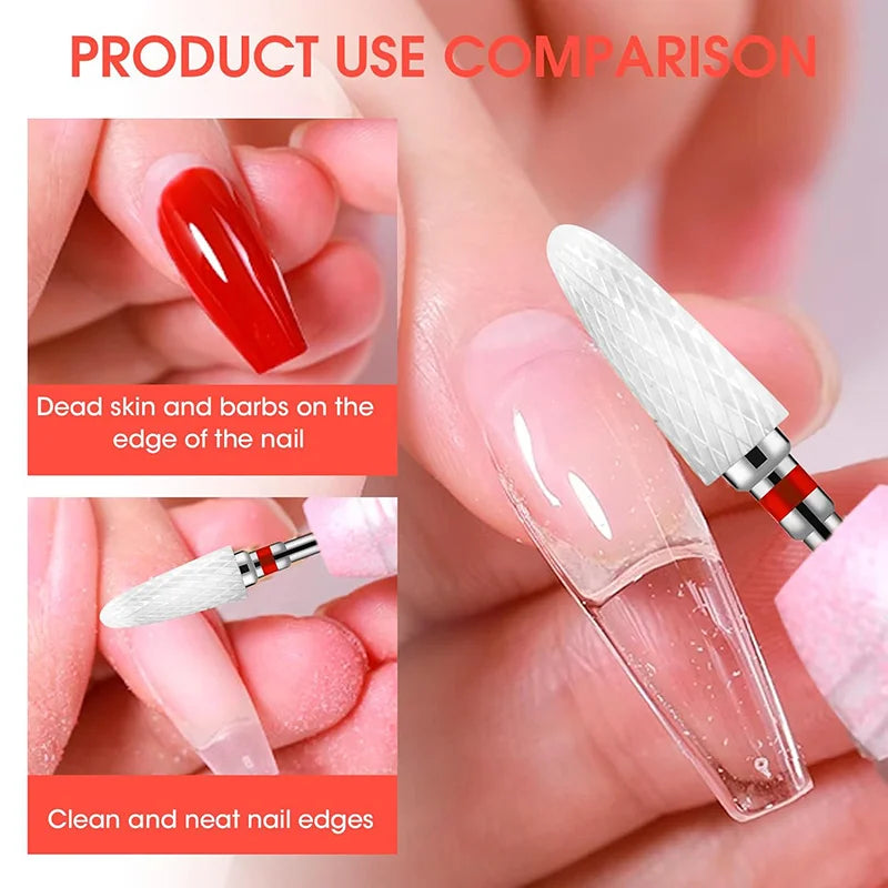 8-Pack 3/32" Ceramic Nail Drill Bits | Cuticle Removal Set Ceramic Nail Drill Bits QXL
