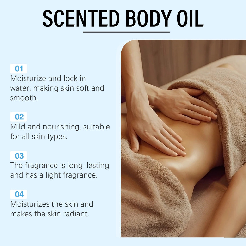 OceAura Caramel Vanilla Body Massage Oil | 100ml Hydrating Skin Body Massage Oil QXL