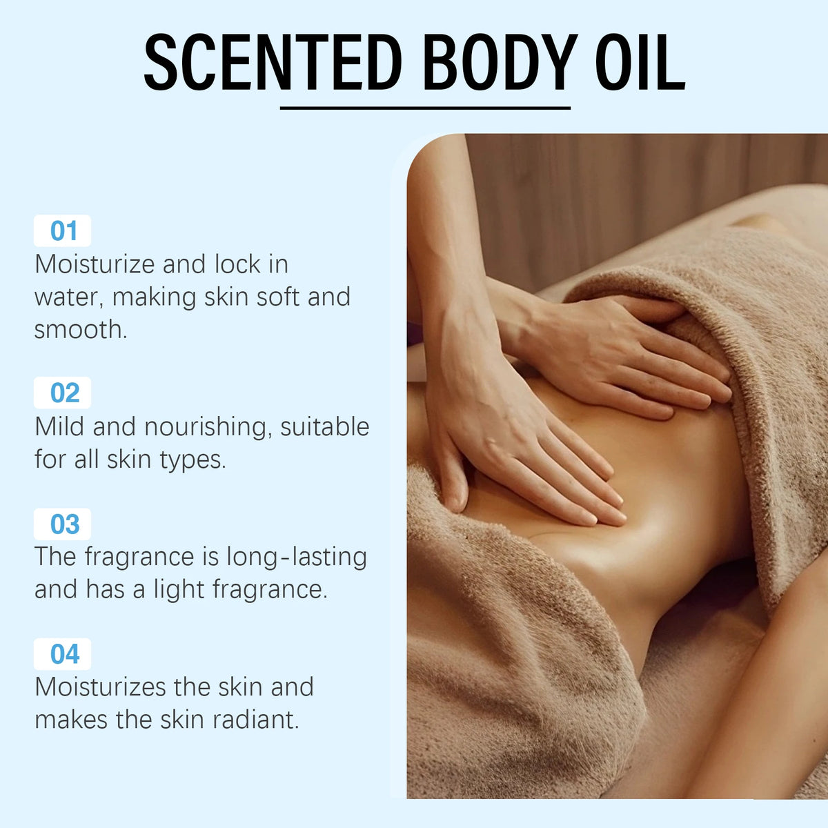 OceAura Caramel Vanilla Body Massage Oil | 100ml Hydrating Skin Body Massage Oil QXL