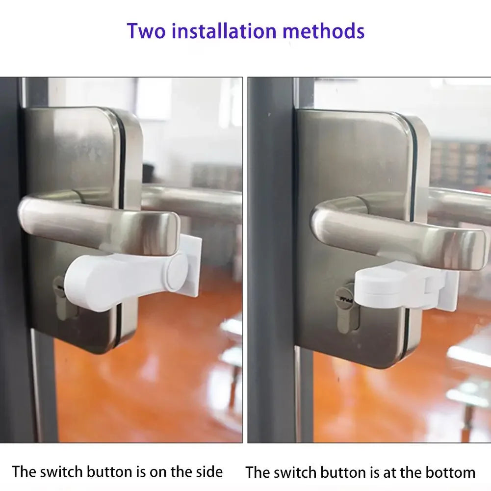Child Safety Cabinet Door Lock | Button Latch Baby Proof Child Safety Lock QXL